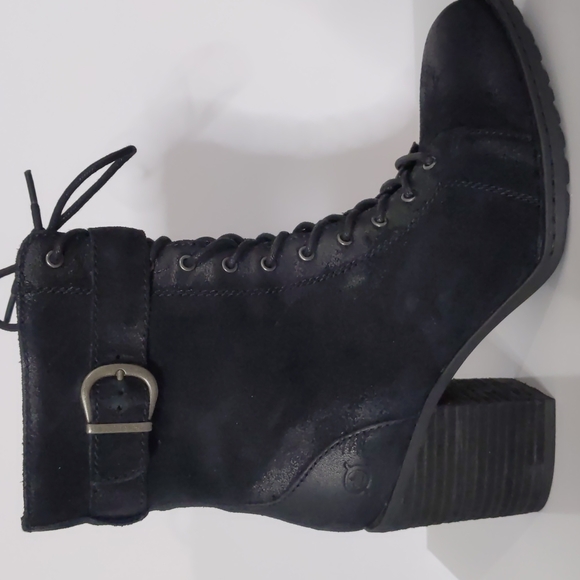 Born Suede Cass Block Heel Boots in Black Size 8.5 NWOT - Picture 7 of 12